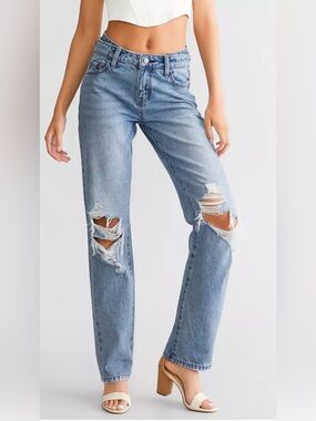 Willow & Root Low Slung Women's Distressed Boyfriend Jeans Size 23/32 NWT